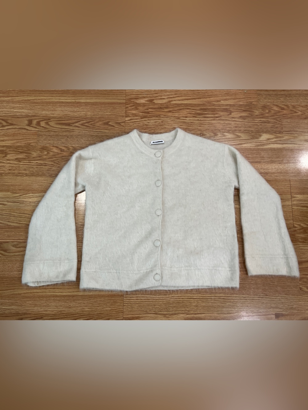 Jil Sander Ivory Fuzzy Button Cardigan Women’s EU 40